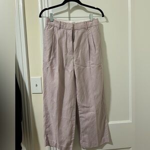 aritzia effortless linen pants cropped
